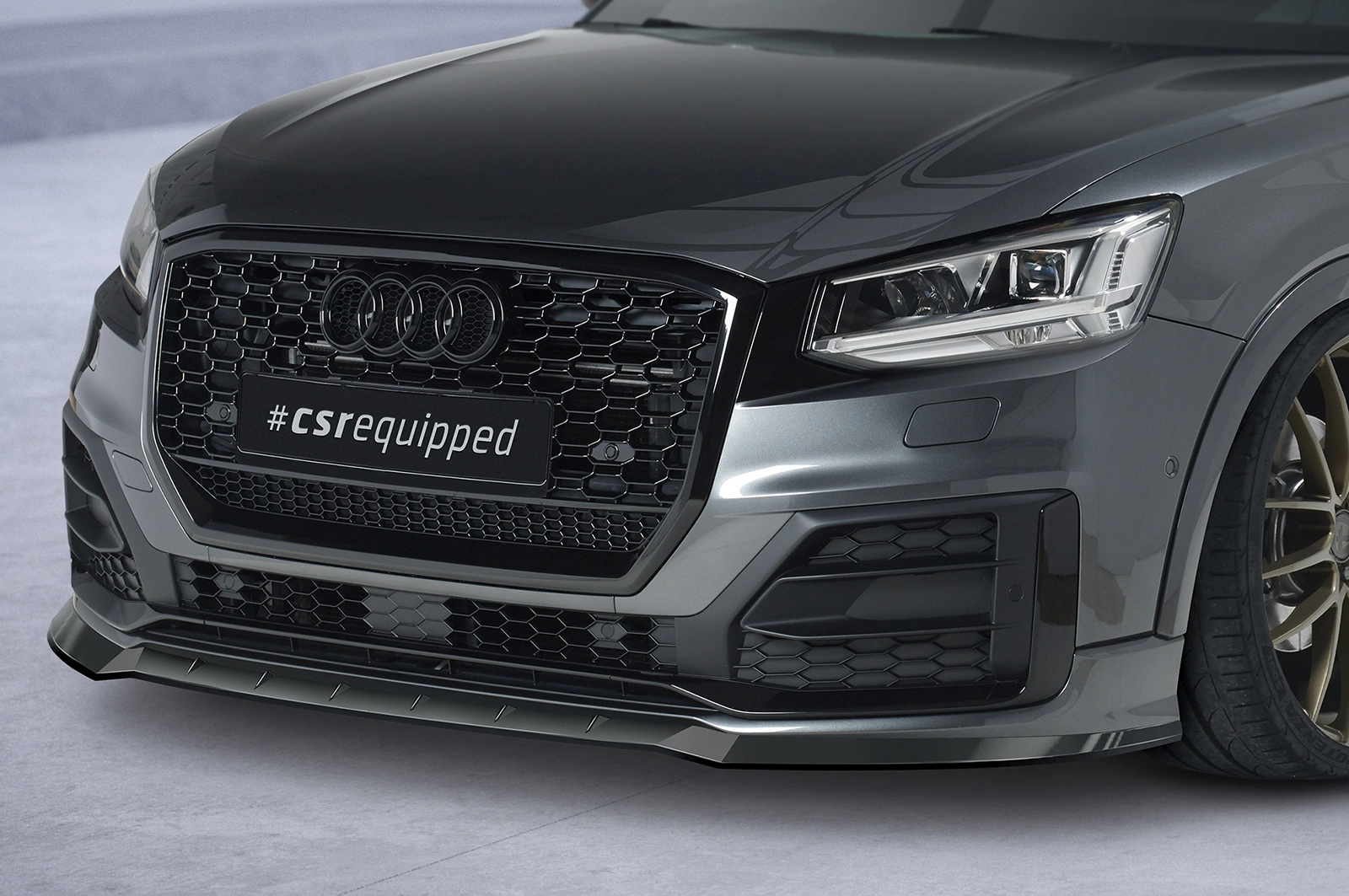 Voorspoiler passend voor Audi Q2 (Typ GA) S-Line glans zwart