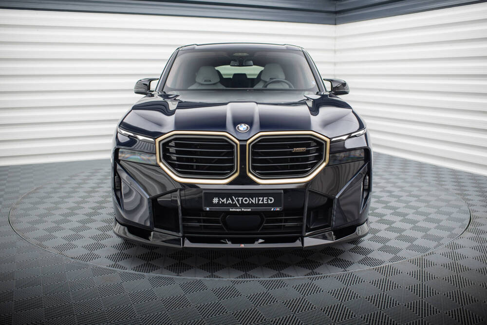 Voorspoiler passend voor BMW XM G09 Maxton Glans Zwart V.2