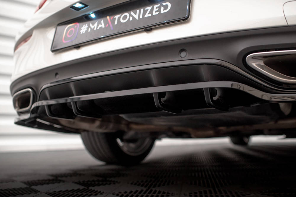 Diffuser passend voor Mercedes C Klasse Coupe AMG Line C205 Facelift 2018 - 2021 Maxton Glans Zwart