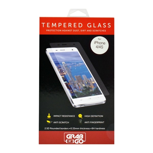 GrabNGo Tempered glass iPhone 4-4S