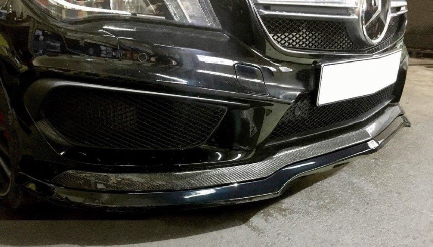 Voorspoiler passend voor Mercedes CLA 45 AMG Maxton Design glans zwart