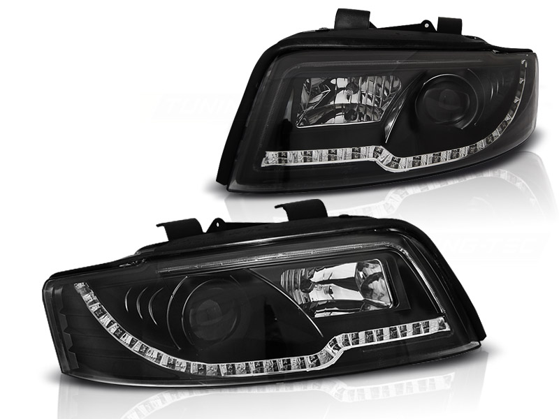 Koplampen passend voor Audi A4 8E 01-04 Tube Light LED Zwart