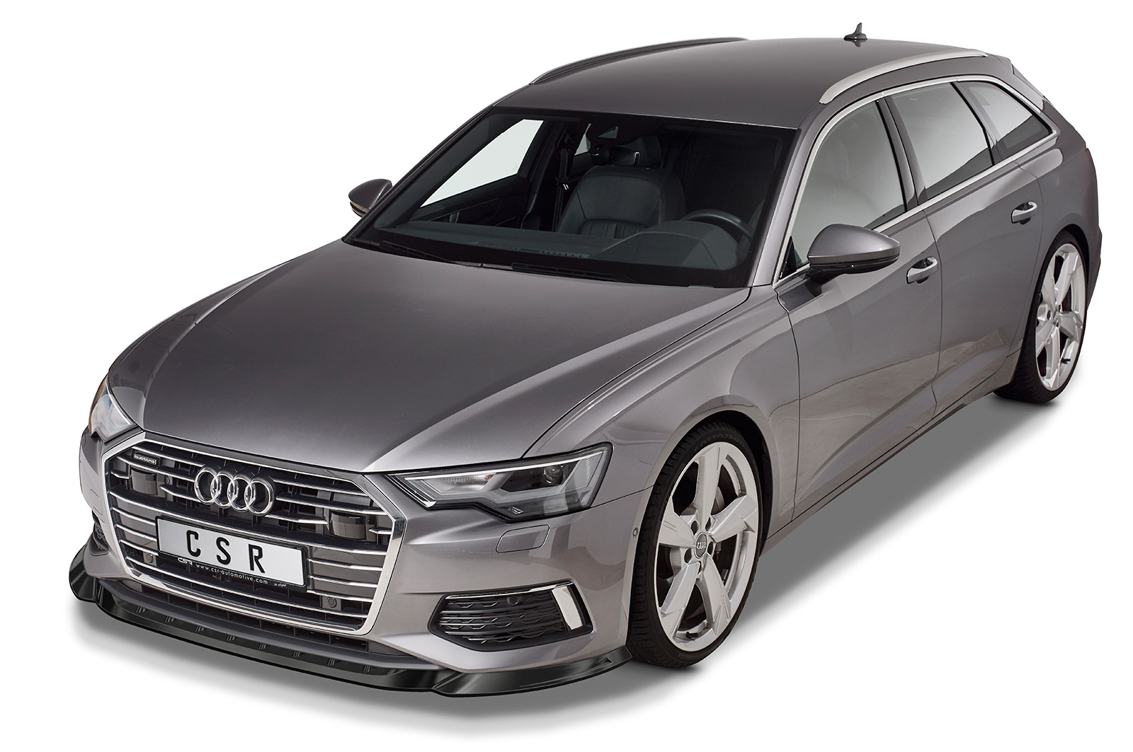 Voorspoiler passend voor Audi A6 C8 CSR Glans Zwart