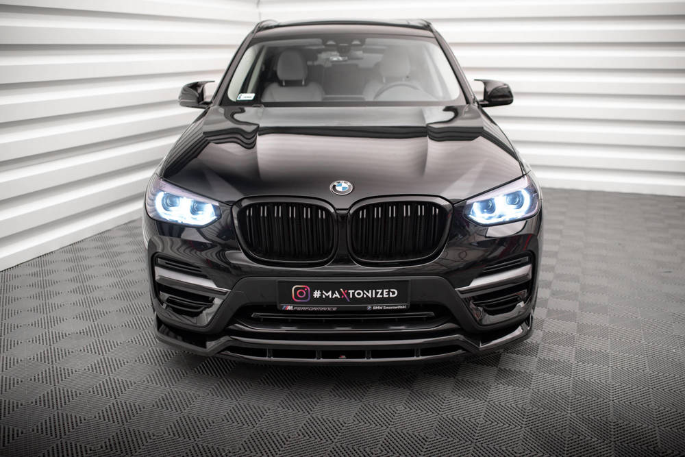 Voorspoiler passend voor BMW X3 G01 2017 - 2021 Maxton Glans Zwart