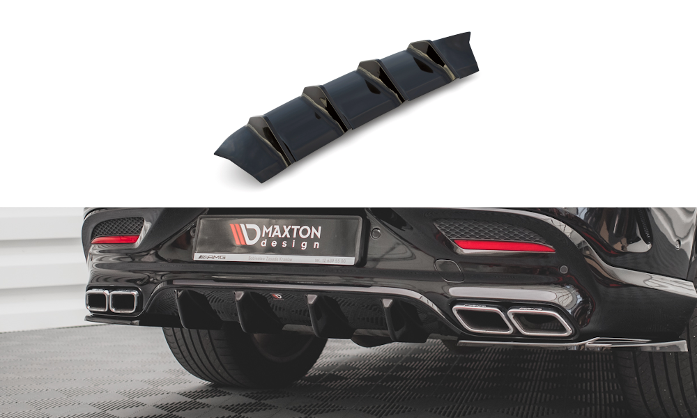 Diffuser passend voor Mercedes GLE 63 AMG Maxton Design glans zwart