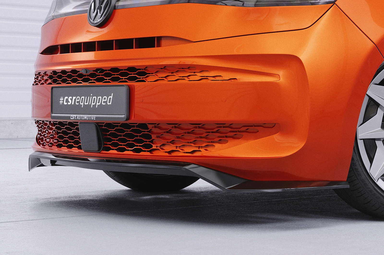 Voorspoiler passend voor VW T7 glans zwart