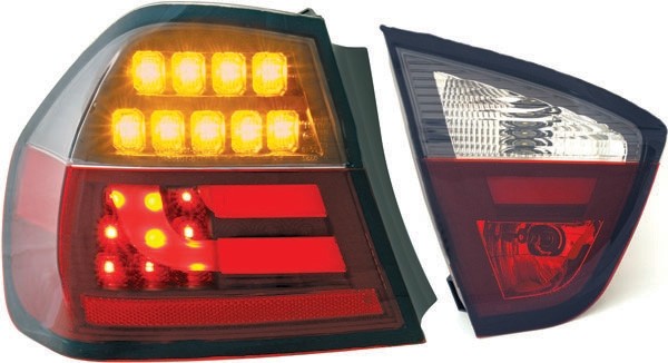 Achterlichten BMW E90 05-08 LED Tube Rood/Smoke