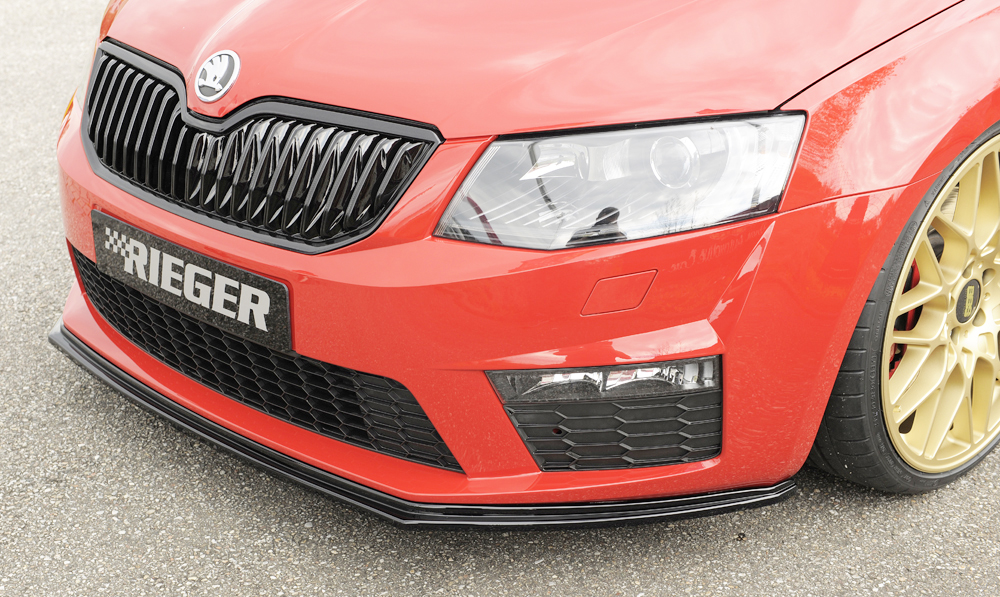 Voorspoiler passend voor Skoda Octavia RS 5E 2013-2017 Zwart Glans Rieger