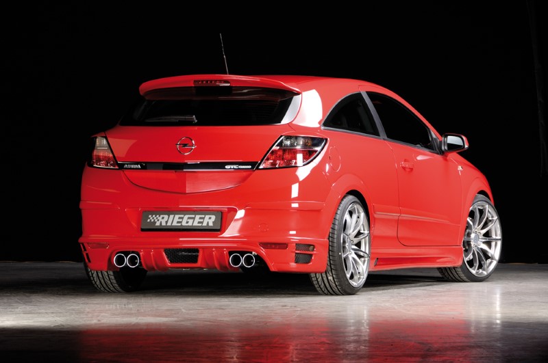 Achterbumper Diffuser met uitsparing voor duplex einddemper Opel Astra H