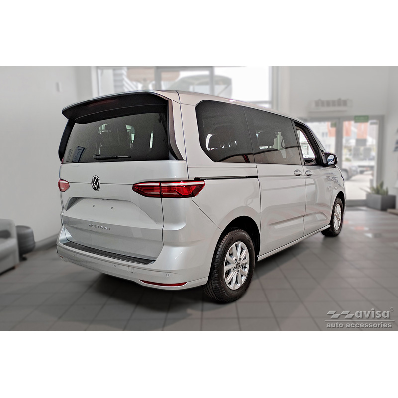 Zwart RVS Achterbumperprotector  Volkswagen Multivan T7 2021- 'Ribs'