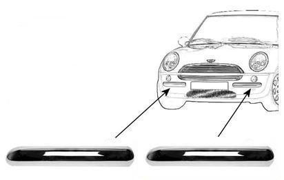 voorbumperlijst, in primer, links,-07/2004 Mini, 2001-2006