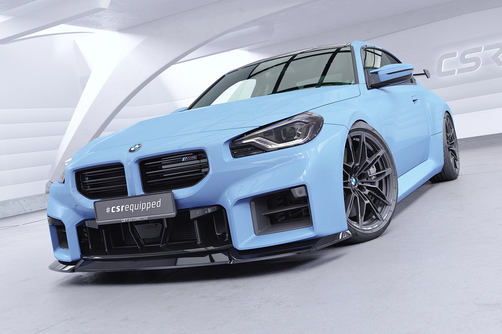 Voorspoiler passend voor BMW M2 G87 glans zwart