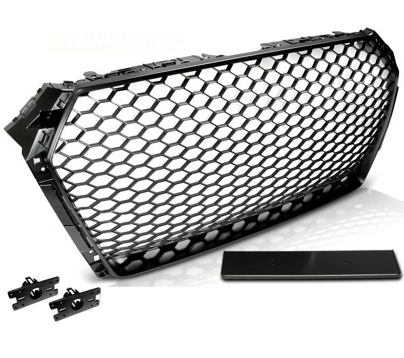 Grill passend voor Audi A4 B9 2015-2019 RS4 Look Matt Zwart