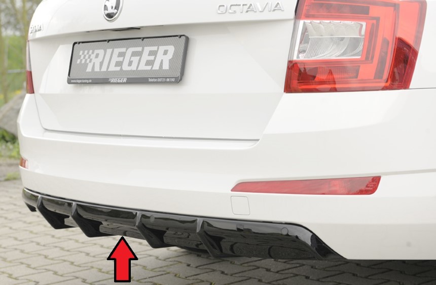 Diffuser passend voor Skoda Octavia (5E) pdc Rieger glans zwart