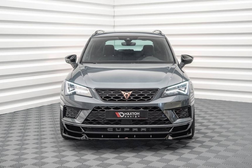 Voorspoiler passend voor Cupra Ateca Maxton Design glans zwart V.1