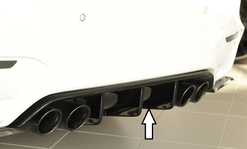 Achterbumper Diffuser Glossy Black Rieger BMW M3/M4 F80/F82 2014-