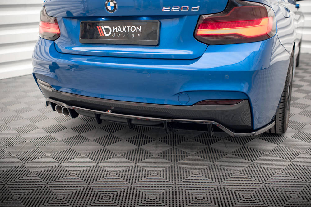 Diffuser passend voor BMW 2 Serie M Pakket F22 Maxton Glans Zwart