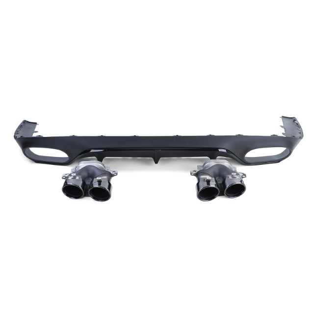 Diffuser passend voor Mercedes E-Class C238 Coupe (2016-..) Piano Black Met Sierstukken