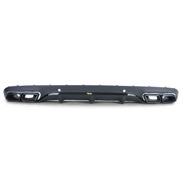 Diffuser passend voor Mercedes C205 A205 Coupe / Cabrio 15-19 C63 Design Zwart
