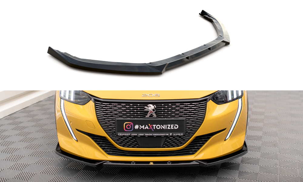 Voorspoiler V.1 Peugeot 208 GT Maxton Glans Zwart