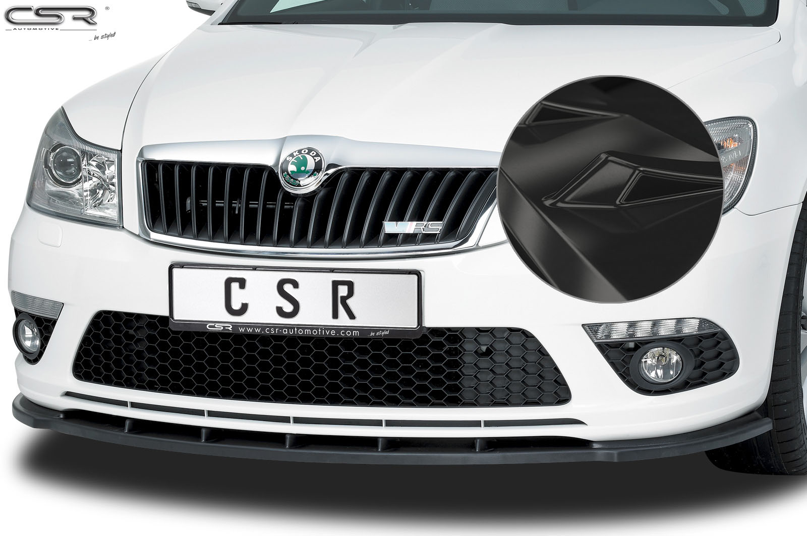 Voorspoiler passend voor Skoda Octavia II (1Z) RS Glans Zwart – 2009–2013