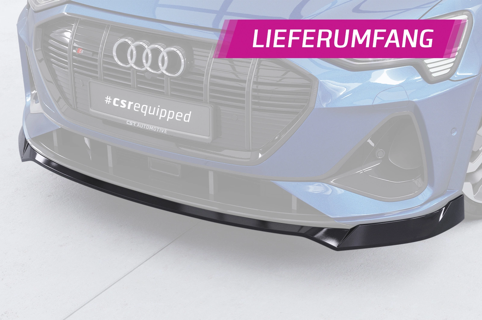 Voorspoiler passend voor Audi e-tron GE CSR glans zwart