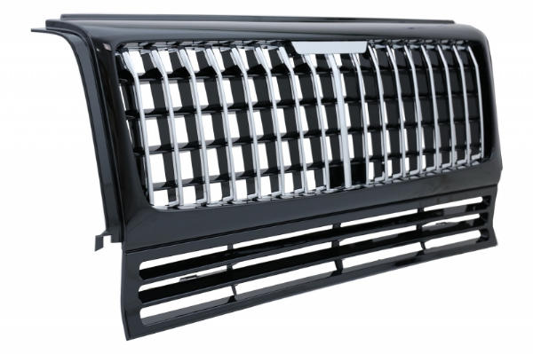 Grill passend voor Mercedes W463 G-Klasse 90-14 GT-R Panamericana Design Piano Zwart/Chroom