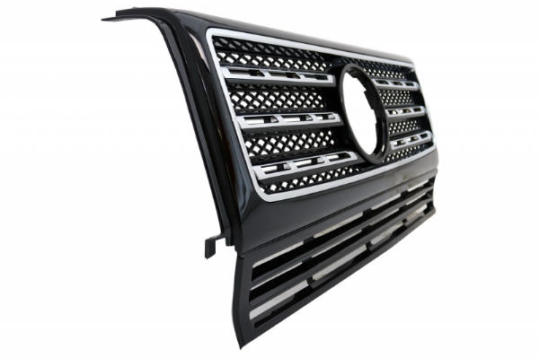 Grill passend voor Mercedes W463 G-Klasse 90-14 Exclusive Design Piano Zwart/Chroom