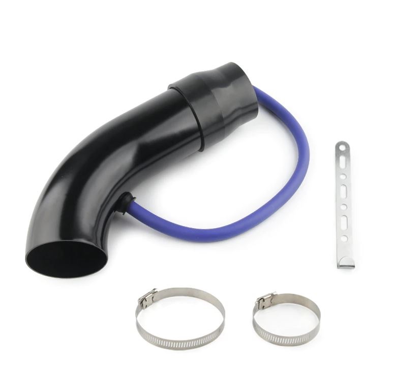 Luchtfilter Universeel inclusief Air intake buis Aluminium zwart-blauw