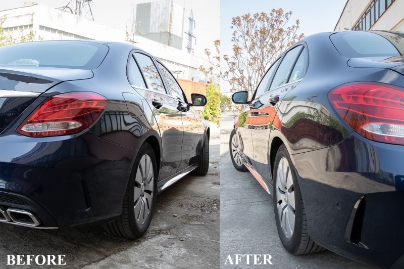 Diffuser Achterbumper passend voor Mercedes C-Klasse W205 AMG Glans Zwart