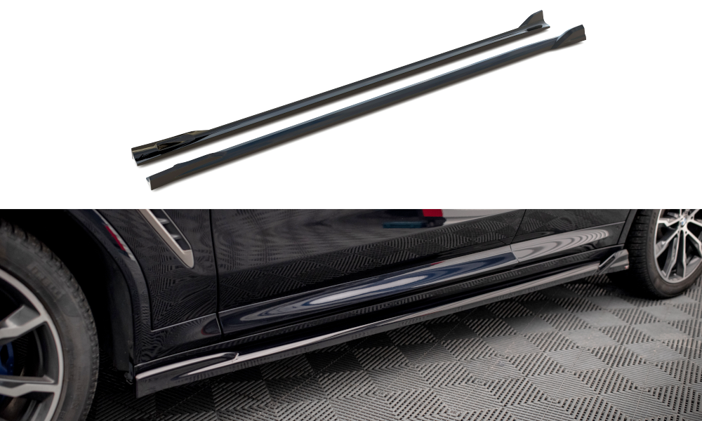 Zijskirts passend voor BMW X4 M-Pack G02 Maxton Glans Zwart
