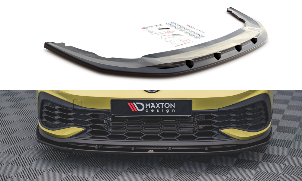 Voorspoiler passend voor Volkswagen Golf 8 GTI Clubsport Maxton Glans Zwart