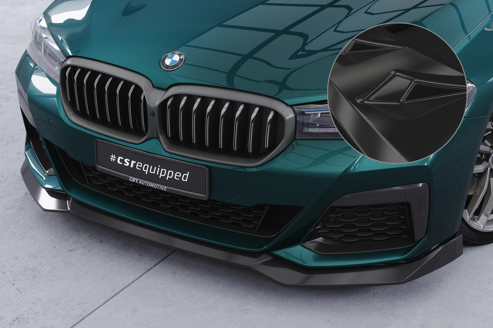 Voorspoiler passend voor BMW 5er G30/G31 M-Paket LCI Glans Zwart – CSR Design (07/2020-)