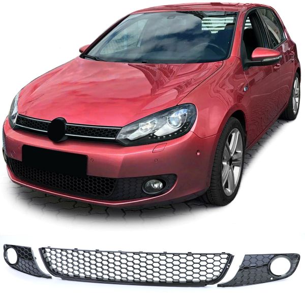 Grill passend voor Volkswagen Golf 6 Glans Zwart GTI Look 08-13