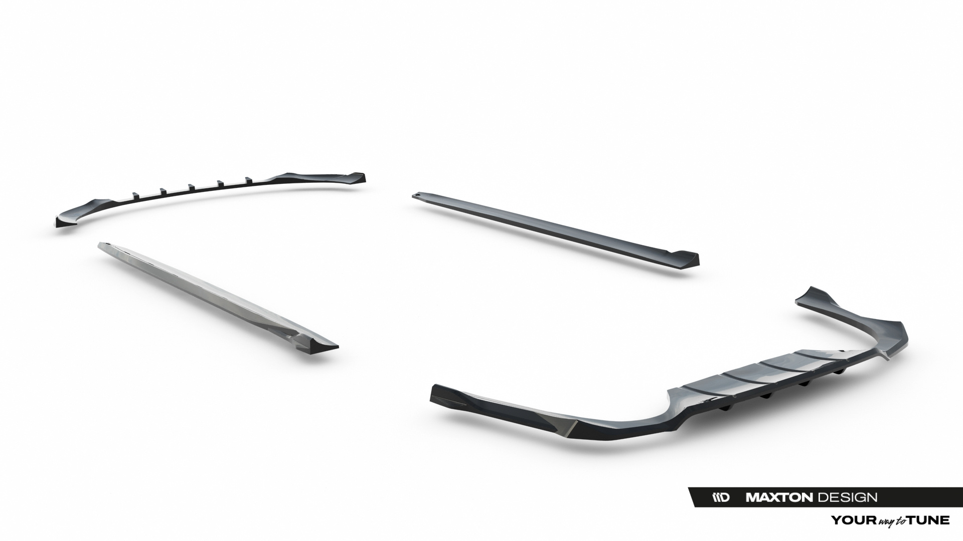 Bodykit passend voor Mercedes-AMG E53 Sedan W214 Maxton Glans Zwart