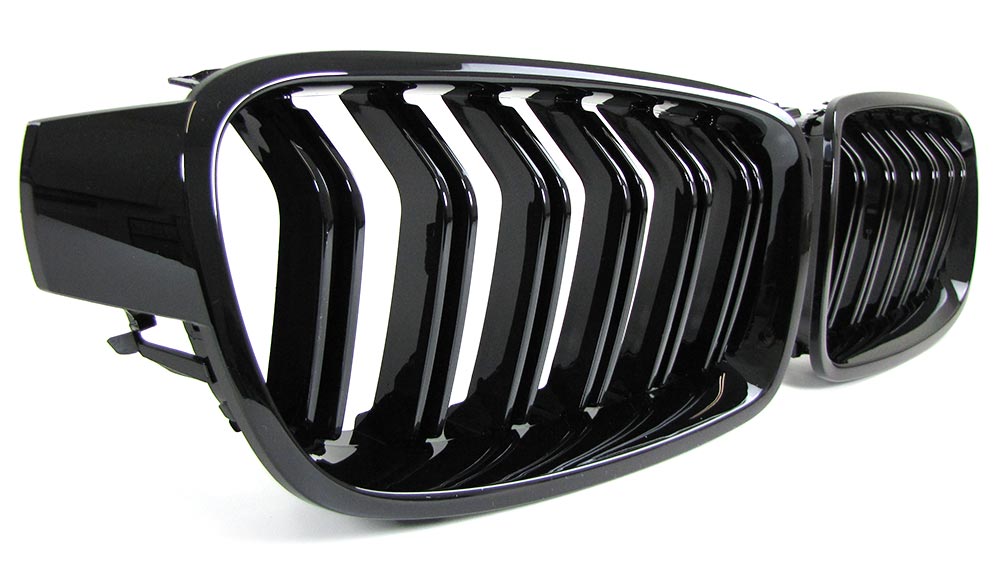 Grill Nieren  BMW F30/F31 Glans Zwart 11-19 Dubbel Spaak