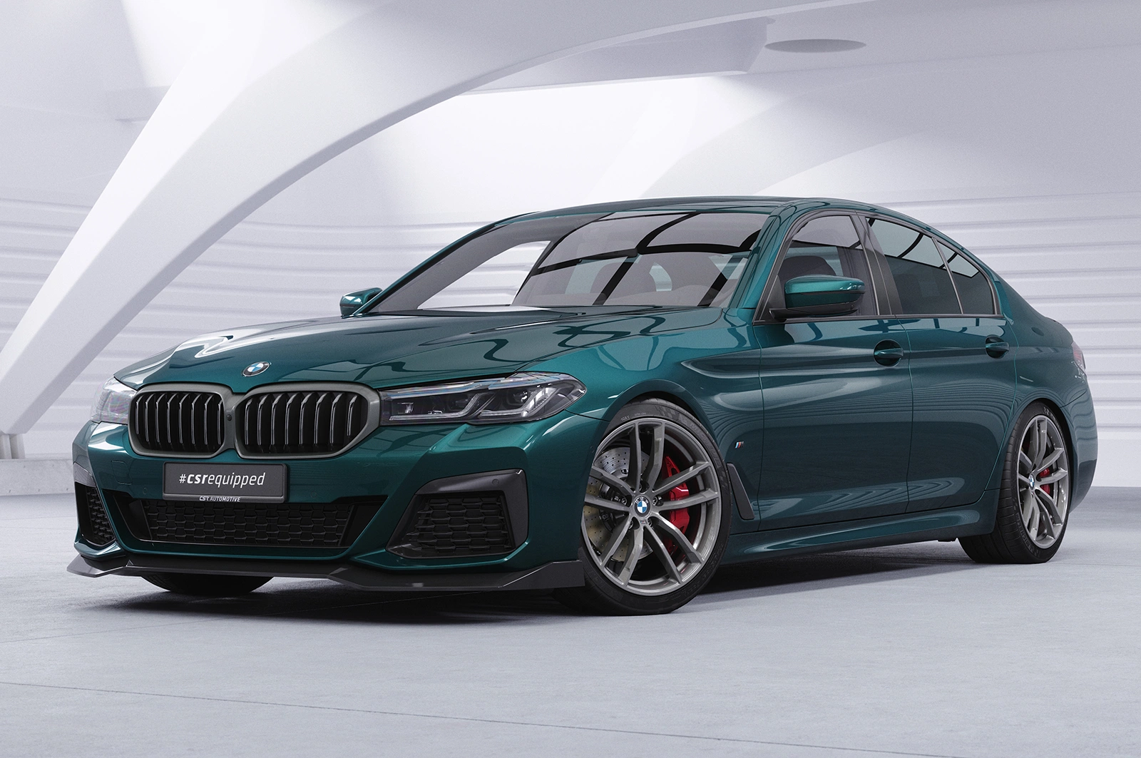 Voorspoiler passend voor BMW 5er G30/G31 M-Paket LCI Glans Zwart – CSR Design (07/2020-)