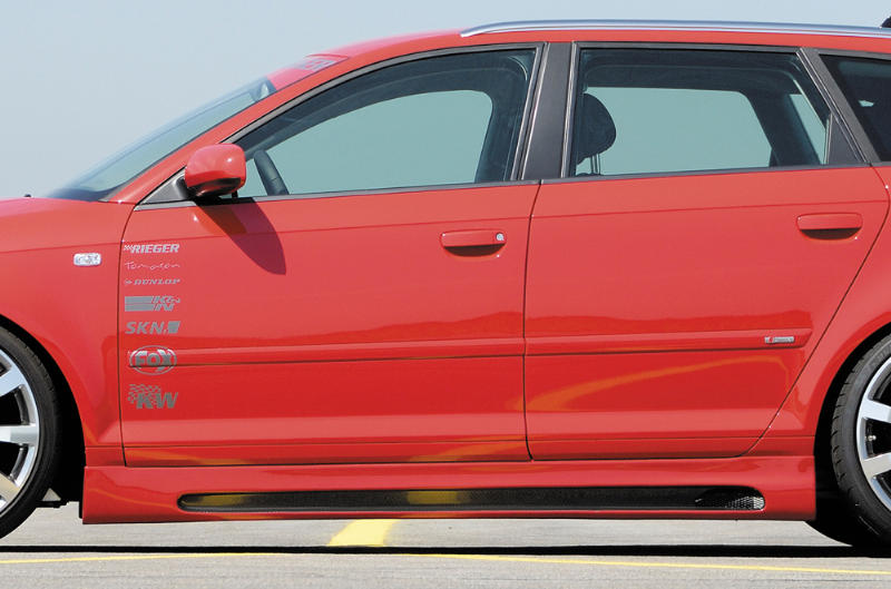 Zijskirts passend voor Audi A3 8P Sportback ABS Carbon-look Rieger