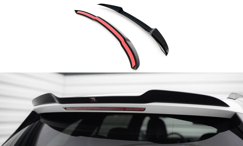 Spoiler passend voor Mercedes C Klasse Estate AMG pakket / C43 AMG Maxton Glans Zwart