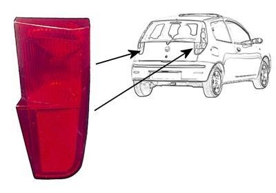 refector in achterklep, rechts Fiat Punto, 2003-2009