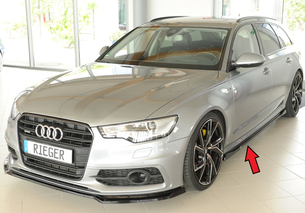 Zijskirts passend voor Audi A6 (4G/C7): 11.10-08 glans zwart