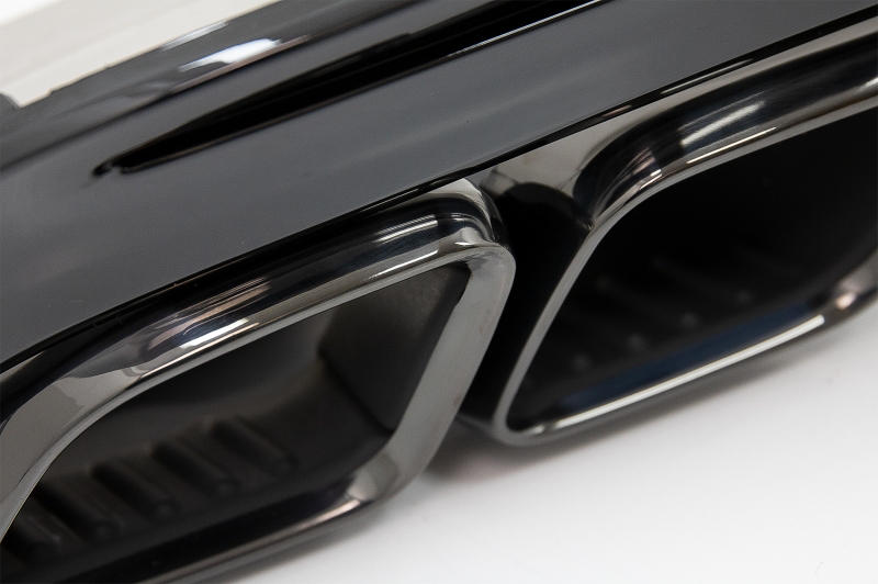 Achterbumper Diffuser passend voor Mercedes W205 C-Klasse C63S Design Zwarte Tips AMG Sport Line