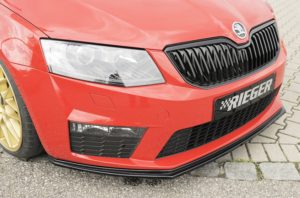 Voorspoiler passend voor Skoda Octavia RS 5E 2013-2017 Zwart Glans Rieger