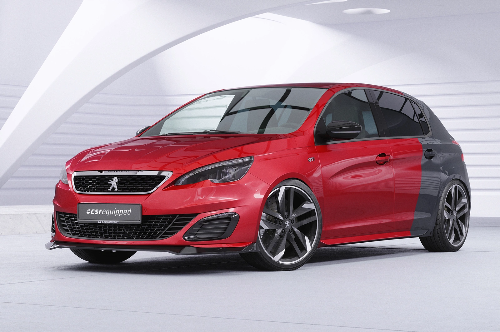 Voorspoiler Peugeot 308 GTi glans zwart