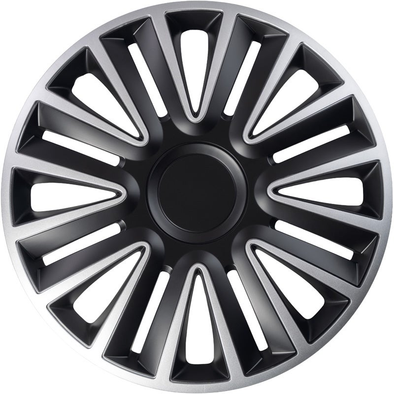 4-Delige Wieldoppenset Quadro 14-inch zilver/zwart