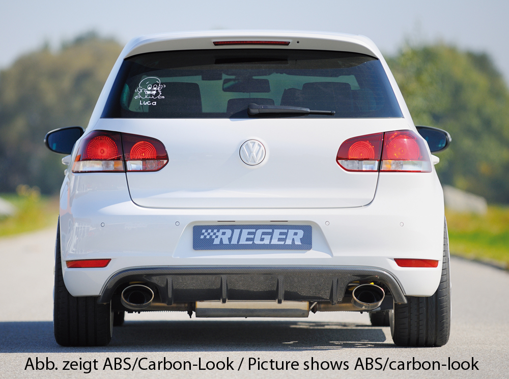 Diffuser passend voor Volkswagen Golf 6 GTI GTD Rieger Mat Zwart