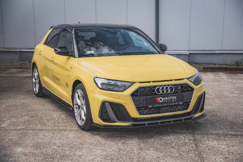 Voorspoiler passend voor Audi A1 S-LINE GB glanzend zwart V.1