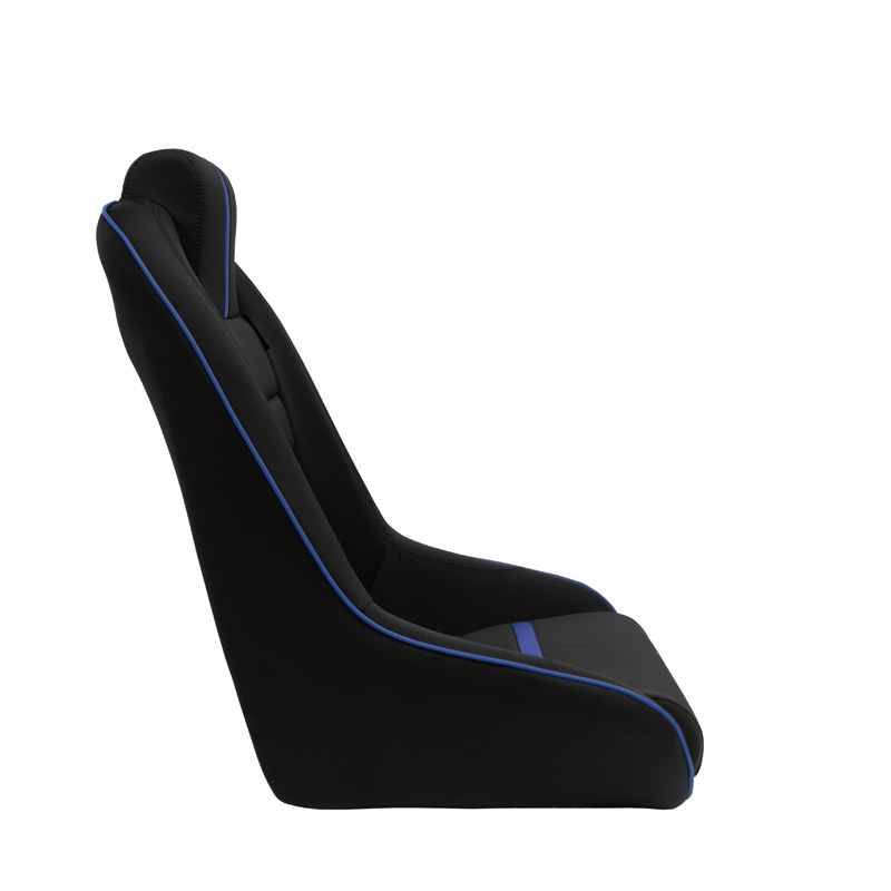 Sportstoel 'Classic RS' - Zwart/Blauw - Vaste rugleuning + Geïntegreerde hoofdsteun - incl. sledes