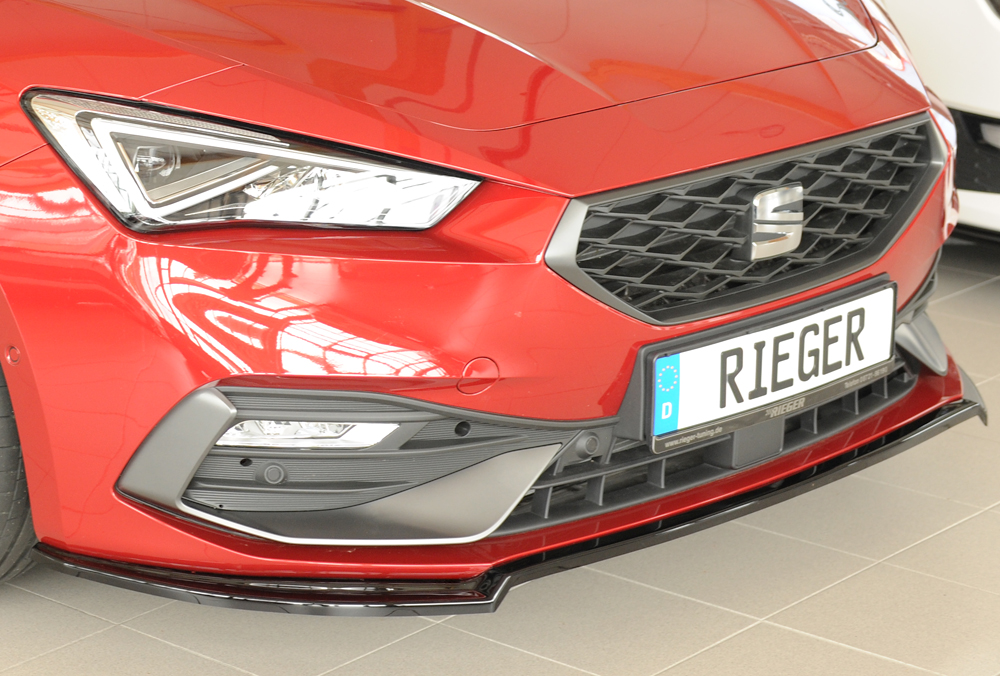 Voorspoiler passend voor Seat Leon KL Rieger glans zwart