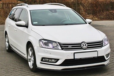 Voorspoiler passend voor VW Passat B7 R-Line Glans Zwart